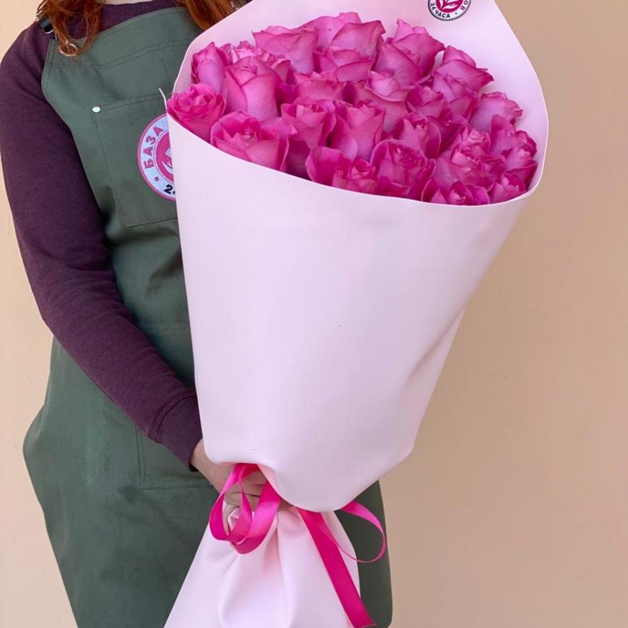 Букеты из розовых роз 70 см (Эквадор) артикул  32032k