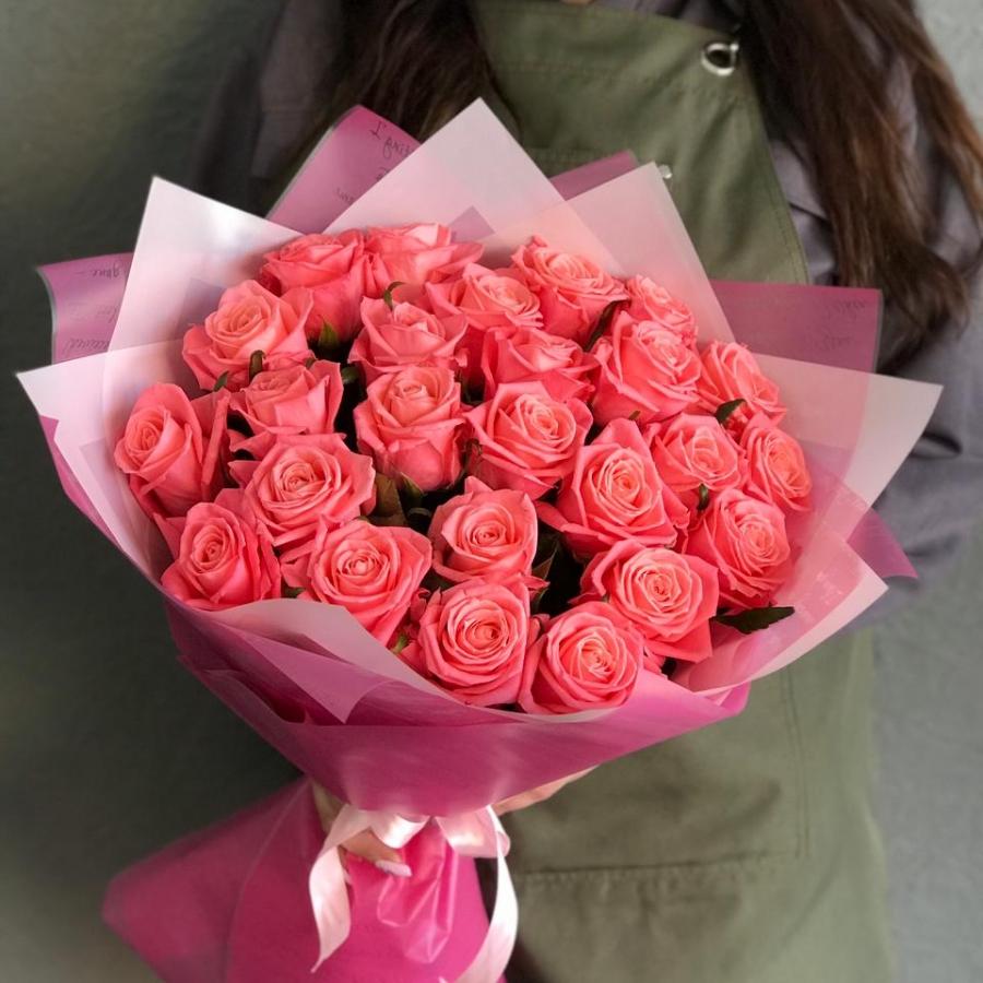 Розовые розы 50 см 25 шт. (Россия) (articul: 56980k)