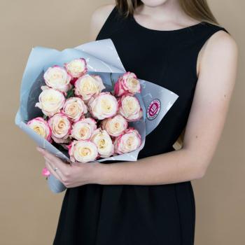 Розы красно-белые 15 шт 40 см (Эквадор) артикул букета  14784k