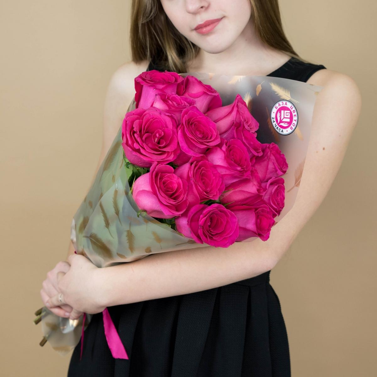 Букет из розовых роз 15 шт 40 см (Эквадор) [Артикул: 15008]