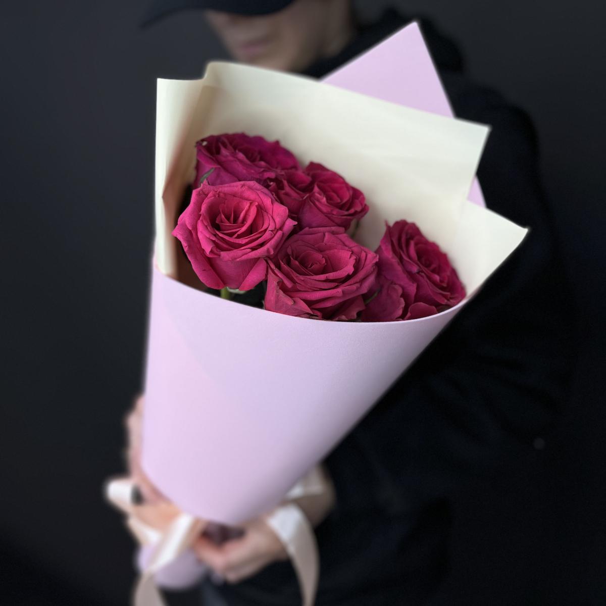 Розовая роза 40 см (Эквадор)