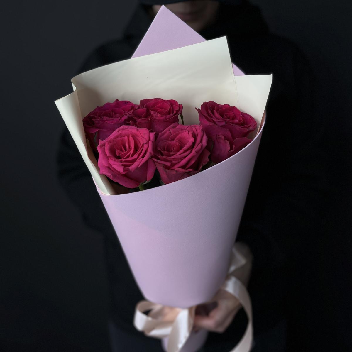 Розовая роза 40 см (Эквадор)